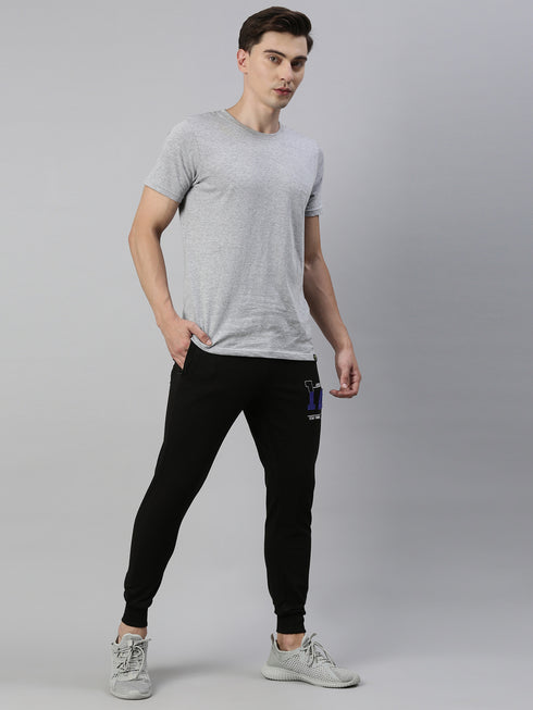 Grey & Black Solid Lounge Wear